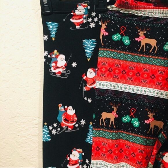 New Bundle of 2 Christmas leggings themed tights xs - Picture 1 of 10